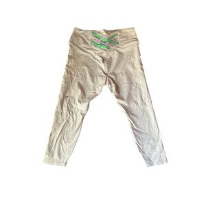 Fabletics PowerHold White Leggings 2X Polyester/Elastane Womens Activewear